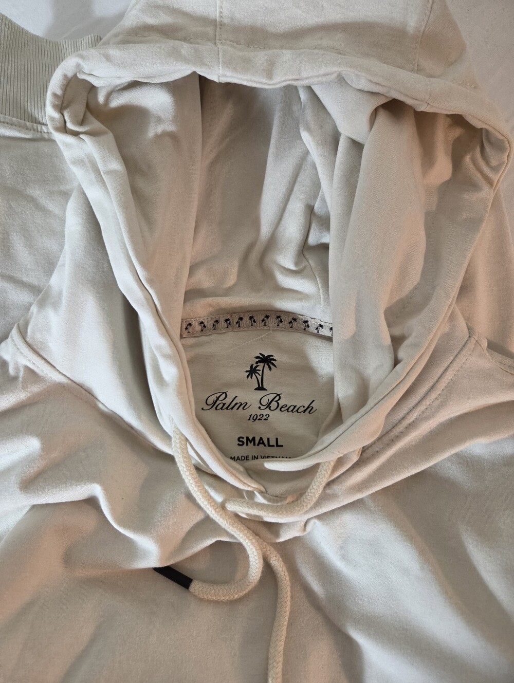 NWT Palm Beach Cream Drawstring Hoodie Men's Small